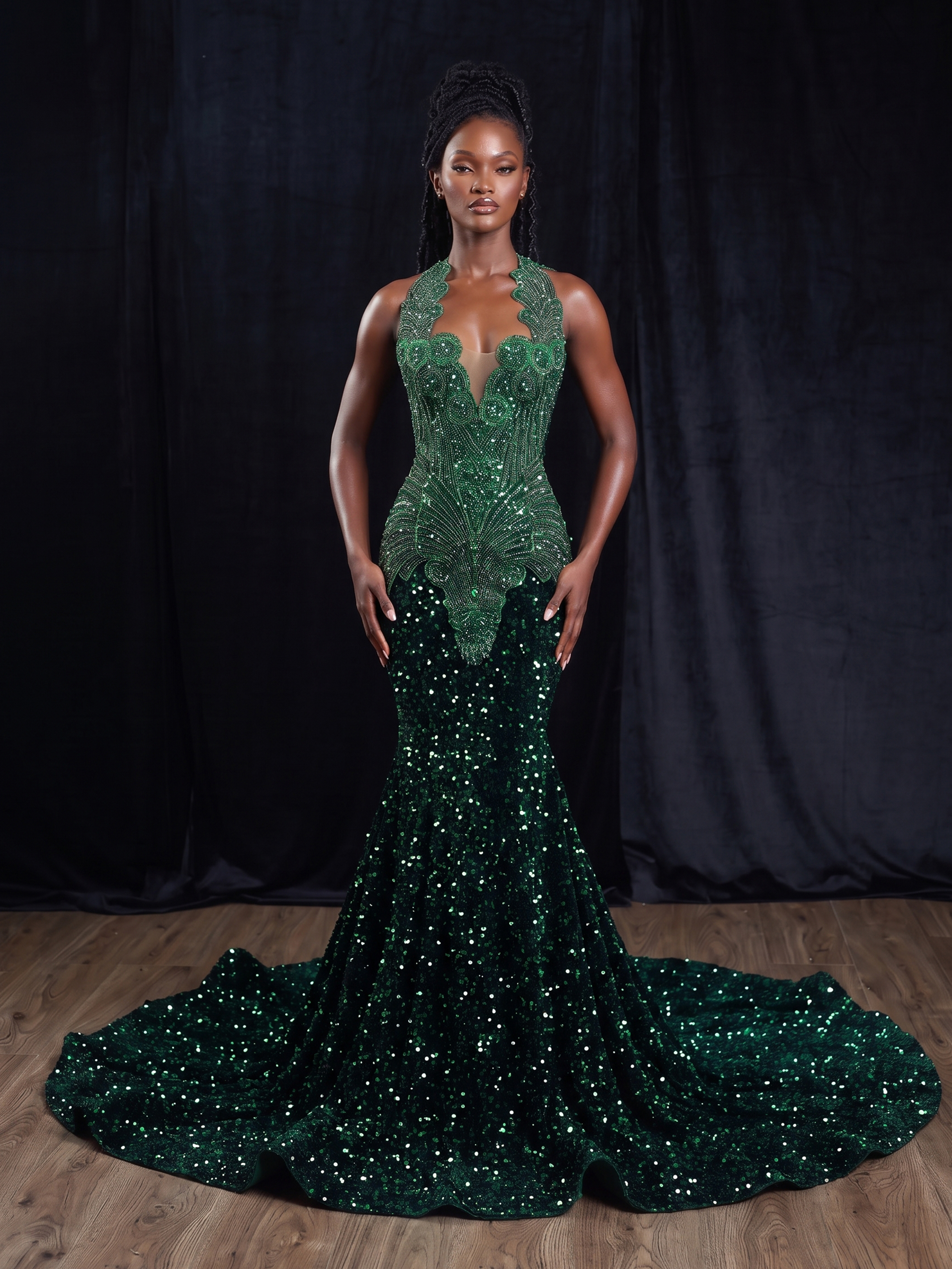 Dark Green Gowns TH24011508
